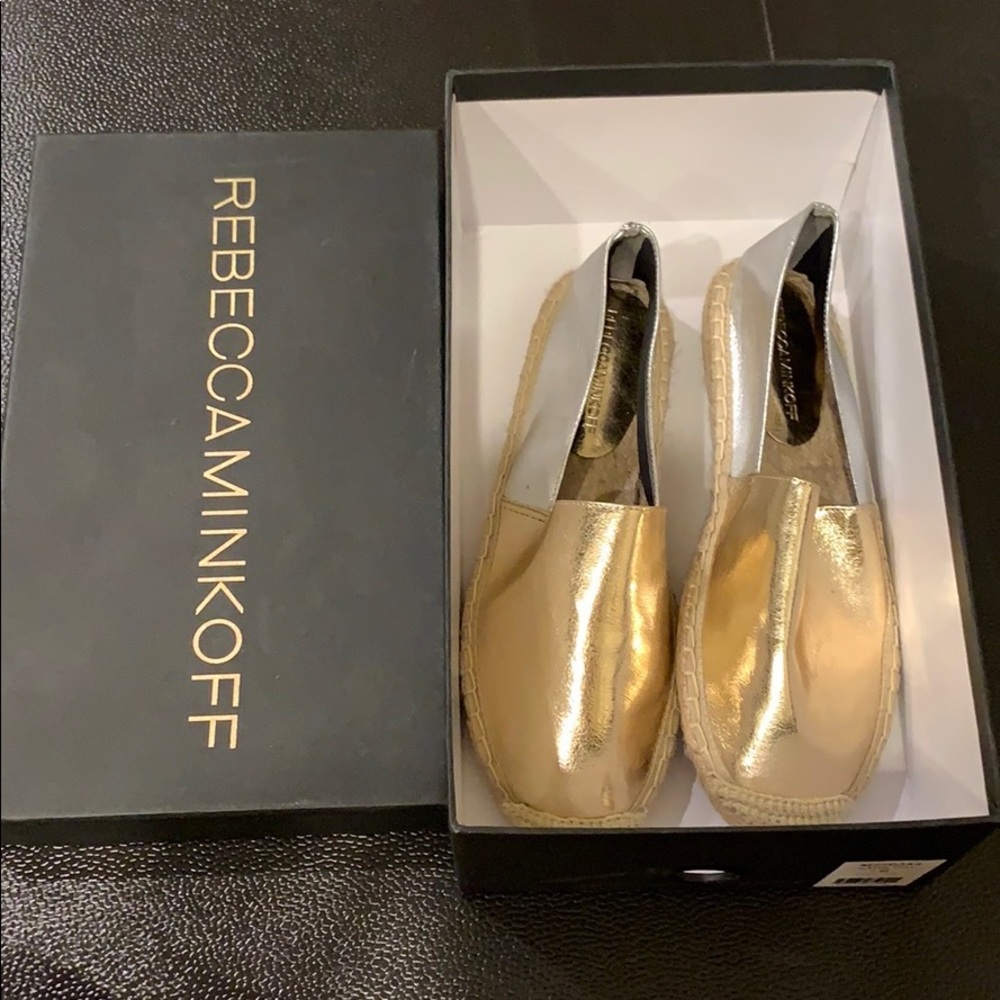 NWT Rebecca Minkoff Gavin gold/silver espadrilles